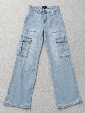 Between Us Light Wash Cargo Jeans
